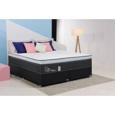 Base Cama Box Corano Liso Preto - Queen